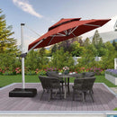 PURPLE LEAF Round Cantilever Patio Umbrella Heavy Duty Umbrella for Porch Garden Pool