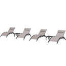 PURPLE LEAF Patio Chaise Lounge Set Outdoor Beach Pool Sunbathing Lawn Lounger Recliner Chair Outside Chairs with Side Table Included