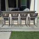 PURPLE LEAF Bar Stool Set of 2 Rattan Bar Stools Counter Stools with Back Metal Bar Height Stool Outdoor Bar Chair for Garden Kitchen