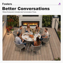 PURPLE LEAF Round Patio Dining Set with Aluminum Frame and Wicker Rattan Dining Chair with Comfortable Cushions for Deck Porch Kitchen Outdoor
