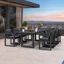 PURPLE LEAF Caesar Outdoor Dining Set Aluminum Luxury Patio Furniture Table and Chairs Set with Olifen Removable Thick Cushion and Pillow Patio Dining Sets for Garden Deck