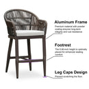 OPEN BOX I PURPLE LEAF Patio Chairs, 2 Set Outdoor Bar Stools Modern Counter Height Bar, Cushions Included