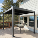 PURPLE LEAF Caesar Outdoor Louvered Pergola Patio Sun Shade Shelter with Adjustable Hardtop Patio Pergola Grey