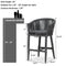 PURPLE LEAF Counter Stools, Bar Stools Set of 2 Rattan Bar Stools Wicker Bar Chairs Woven Aluminum Barstools with Back and Cushions