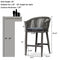 PURPLE LEAF Counter Stools, Bar Stools Set of 2 Rattan Bar Stools Wicker Bar Chairs Woven Aluminum Barstools with Back and Cushions