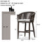 PURPLE LEAF Counter Stools, Bar Stools Set of 2 Rattan Bar Stools Wicker Bar Chairs Woven Aluminum Barstools with Back and Cushions