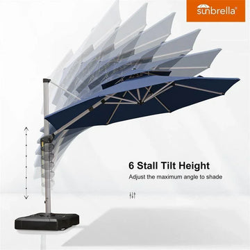 11ft Round Sunbrella Cantilever Umbrella 11ft Round Sunbrella Cantilever Umbrella