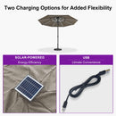 PURPLE LEAF Patio Market Table Umbrella with Semi-Automatic Opening Function