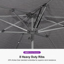 PURPLE LEAF Patio Market Table Umbrella with Semi-Automatic Opening Function