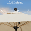 PURPLE LEAF Wood Pattern Tilting Patio Table Umbrella with Base, Outdoor Market Umbrella