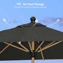 PURPLE LEAF Wood Pattern Tilting Patio Table Umbrella with Base, Outdoor Market Umbrella