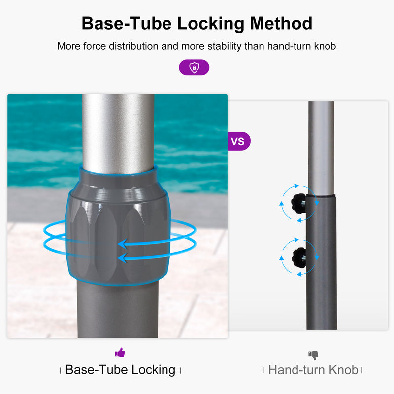 PURPLE LEAF 2/4/6 Set Semi-Auto Patio Table Umbrellas with Base for Outdoor Commercial