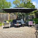 PURPLE LEAF Large Rectangular Porch Umbrella Outside Cantilever Patio Yard Umbrella