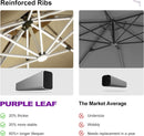 PURPLE LEAF Rectangle Outdoor Patio Umbrellas with Lights