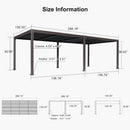 PURPLE LEAF Caesar Louvered Pergola Outdoor Adjustable Louvre Shade Modern Patio Aluminum Pergola with  Milky Lights