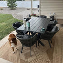 PURPLE LEAF Patio Dining Sets with Aluminum Frame Table & Handwoven Wicker Chairs Grey