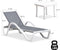 PURPLE LEAF Patio Chaise Lounge Chair Set Outdoor Plastic Textilene Lounger with Side Table 6 Adjustable Positions Sun Bathing Tanning Recliner for Pool Outside Beach in-Pool Lawn Poolside