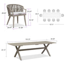 PURPLE LEAF Outdoor Dining Set All Weather Wicker Patio Dining Set with Rectangular Aluminum Table and Modern Armrest Dining Chairs for Garden Deck Backyard Kitchen