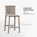 PURPLE LEAF Bar Stools Set of 2 with Back Aluminum Patio Counter Height Stools for Pool Lawn Kitchen All Weather Wicker Outdoor Bar Chairs