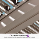 PURPLE LEAF Louvered Pergola Modern Champagne Pergola with Adjustable Roof for Deck Backyard Garden