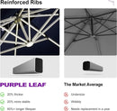 PURPLE LEAF Rectangle Outdoor Patio Umbrellas with Lights