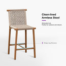 PURPLE LEAF Bar Stools Set of 2 with Back Aluminum Patio Counter Height Stools for Pool Lawn Kitchen All Weather Wicker Outdoor Bar Chairs