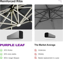 PURPLE LEAF Rectangle Outdoor Patio Umbrellas with Lights