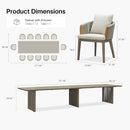 PURPLE LEAF Outdoor Dining Set for Family, Aluminum Outdoor Patio Table and Chairs Set with Olefin Cushions, Patio Furniture Set for Garden or Deck, Beige