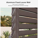 PURPLE LEAF Louvered Pergola Accessory Aluminum Louver Grille for Optimal Privacy, Sunlight Control Side Fixed Shutter Wall, Pergola Not Included