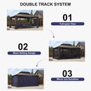 OPEN BOX I PURPLE LEAF Outdoor Hardtop Gazebo for Garden Bronze Double Roof Aluminum Frame Pavilion