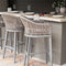 PURPLE LEAF Outdoor Bar Stools Set of 2 Rattan Bar Stools Counter Stools with Back and Cushions  for Patio, Garden, Kitchen