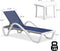 PURPLE LEAF Patio Chaise Lounge Chair Set Outdoor Plastic Textilene Lounger with Side Table 6 Adjustable Positions Sun Bathing Tanning Recliner for Pool Outside Beach in-Pool Lawn Poolside