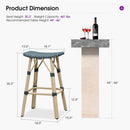 PURPLE LEAF Outdoor Bar Stools Set of 2 Backless Rattan Barstools with Saddle Seat and Footrest All Weather Aluminum Bar Chairs for Patio Kitchen Island Pool Balcony