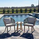 PURPLE LEAF 2 Pieces Patio Dining Chair Set All-Weather Wicker Dining Chair Aluminum Bistro Set with Cushions and Pillows for Garden Deck Kitchen