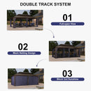 OPEN BOX I PURPLE LEAF Outdoor Hardtop Gazebo for Garden Bronze Double Roof Aluminum Frame Pavilion