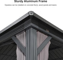 PURPLE LEAF 12' x 16' Patio Gazebo for Backyard Hardtop Galvanized Steel Roof Awning - Purple Leaf Garden