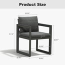 PURPLE LEAF Caesar 2-Pieces Patio Dining Chairs Aluminum Luxury Chairs with Olifen Removable Thick Cushion and Pillow for Garden Deck