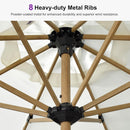 PURPLE LEAF Patio Market Umbrella Aluminum Outdoor Table Umbrella with Wood Color