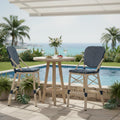 PURPLE LEAF Outdoor Woven Bar Stools, Aluminum Frame Counter Stools, for Pool Garden