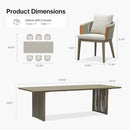 PURPLE LEAF Outdoor Dining Set for Family, Aluminum Outdoor Patio Table and Chairs Set with Olefin Cushions, Patio Furniture Set for Garden or Deck, Beige