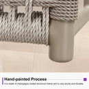 PURPLE LEAF Bar Stools Set of 2 with Back Aluminum Patio Counter Height Stools for Pool Lawn Kitchen All Weather Wicker Outdoor Bar Chairs