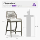 Clearance - PURPLE LEAF Patio Sunbrella Bar Stools Rattan Bar Aluminum Bar Stool Outdoor Barstools with Back and Cushion for Garden Kitchen Island