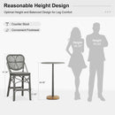 Clearance-PURPLE LEAF Outdoor Woven Bar Stools Set of 2, Aluminum Frame Counter Stools, for Pool Garden