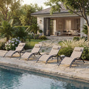PURPLE LEAF Patio Chaise Lounge Set Outdoor Beach Pool Sunbathing Lawn Lounger Recliner Chair Outside Chairs with Side Table Included