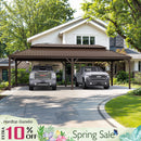 PURPLE LEAF Outdoor Metal Carport Gazebo Bronze Steel Roof Aluminum Frame Shelter for Parking