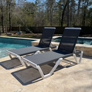 Clearance-PURPLE LEAF Patio Chaise Lounge Plastic Pool Outdoor Lounge Chair with Aluminum Frame Stackable Patio Tanning Chairs for Poolside Sunbathing Beach Deck Yard