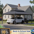 PURPLE LEAF Outdoor Metal Carport with Grey Steel Roof and Aluminum Frame Protective Shelter