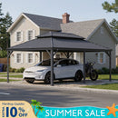 PURPLE LEAF Outdoor Metal Carport with Grey Steel Roof and Aluminum Frame Protective Shelter