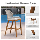 PURPLE LEAF Outdoor Bar Stool Set of 6, Wicker Chairs Bar Chairs with Cushion, All-Weather Patio Furniture kitchen stools
