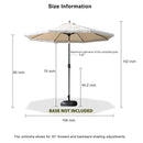 purple leaf patio umbrella size information